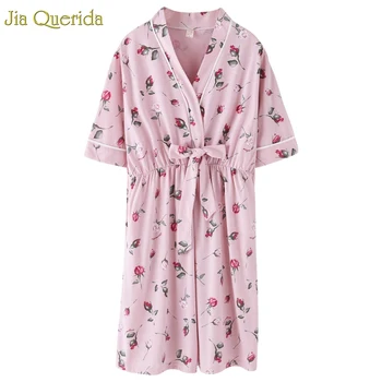 Womens Lingerie Nightgown Pink Rose Printing Cotton Japanese Kimono Style Sleeping Dressing Gown Kawaii Bow Belted Sleepshirt
Womens Lingerie Nightgown Pink Rose Printing Cotton Japanese Kimono Style Sleeping Dressing Gown Kawaii Bow Belted Sleepshirt