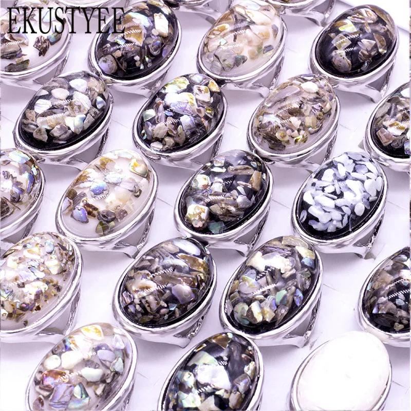 20pcs/Lot Big Natural Stone Shell Rings Oval Shape Antique Silver Plated Fashion Jewelry Party
20pcs/Lot Big Natural Stone Shell Rings Oval Shape Antique Silver Plated Fashion Jewelry Party