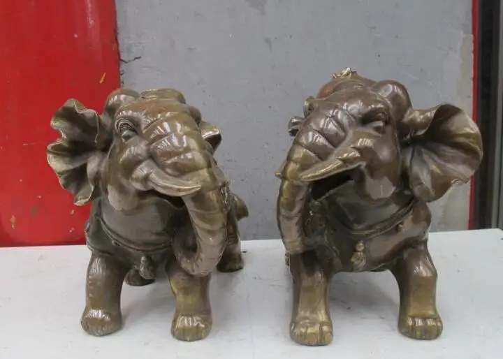 S6379 Chinese Folk Fengshui Bronze Copper Lucky Money Bag YuanBao Elephant Pair D0318
S6379 Chinese Folk Fengshui Bronze Copper Lucky Money Bag YuanBao Elephant Pair D0318