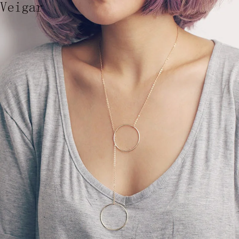 Delicate Large Double Circles Necklaces & Pendants Gold Silver Color Chain Halo Y Long Necklace Fashion Jewelry Colar Feminino
Delicate Large Double Circles Necklaces & Pendants Gold Silver Color Chain Halo Y Long Necklace Fashion Jewelry Colar Feminino