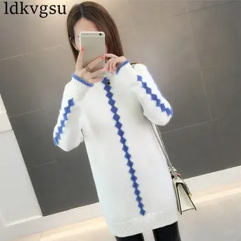 2020 New Winter Sweater Dress Women's Korean half high collar hairy jacquard Base Long Section Knitted Dress V213
2020 New Winter Sweater Dress Women's Korean half high collar hairy jacquard Base Long Section Knitted Dress V213