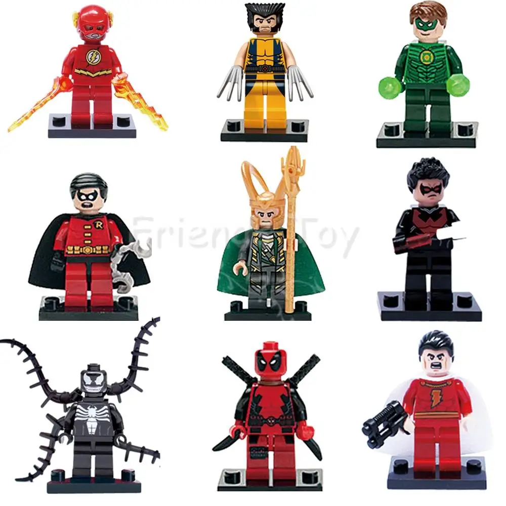 9pcs Venom Deadpool Flash Loki Robin Shazan Building Block Figure Toys Compatible With Lego
9pcs Venom Deadpool Flash Loki Robin Shazan Building Block Figure Toys Compatible With Lego