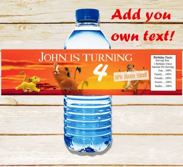 Customized Personalized Lion King Bottle Water Labels Wrappers Baby Shower Party Supplies Ariel Birthday Party Decorations Kids
Customized Personalized Lion King Bottle Water Labels Wrappers Baby Shower Party Supplies Ariel Birthday Party Decorations Kids