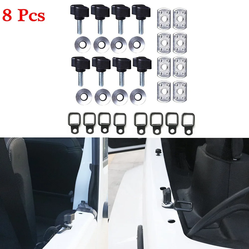 8pcs Black Hardtop Quick Removal Fasterner Thumb Screw + Nut +Washer + Tie-Down D-rings For 1995-2017 Jeep Wrangler JK YJ TJ JKU
8pcs Black Hardtop Quick Removal Fasterner Thumb Screw + Nut +Washer + Tie-Down D-rings For 1995-2017 Jeep Wrangler JK YJ TJ JKU