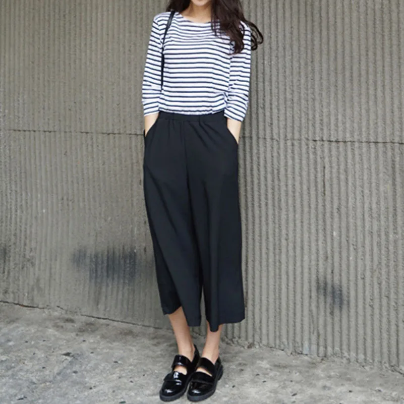 2019 Spring Summer Fashion High Waist Chiffon Wide Leg Pants Female Plus Size Loose Casual Nine Yards Pants Trouser for Women -N
2019 Spring Summer Fashion High Waist Chiffon Wide Leg Pants Female Plus Size Loose Casual Nine Yards Pants Trouser for Women -N