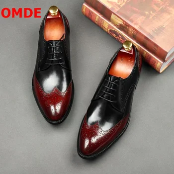 OMDE Carving Men Wedding Shoes Genuine Leather Pointed Toe Lace-up Brogue Business Mens Dress Shoes Mix-color Formal Shoes
OMDE Carving Men Wedding Shoes Genuine Leather Pointed Toe Lace-up Brogue Business Mens Dress Shoes Mix-color Formal Shoes