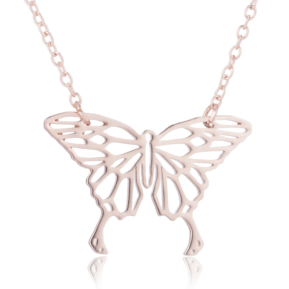 Dainty Rose Gold Color Origami Hollow Butterfly Pendant Necklace for Women Girls Boho Stainless Steel Animal Jewelry Collier
Dainty Rose Gold Color Origami Hollow Butterfly Pendant Necklace for Women Girls Boho Stainless Steel Animal Jewelry Collier