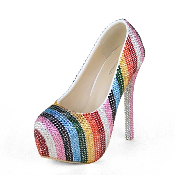 2018 Dazzling Small Rhinestone Prom Party Shoes Rainbow Color Wedding Party High Heels Custom Made Fashion Ceremony Pumps
2018 Dazzling Small Rhinestone Prom Party Shoes Rainbow Color Wedding Party High Heels Custom Made Fashion Ceremony Pumps