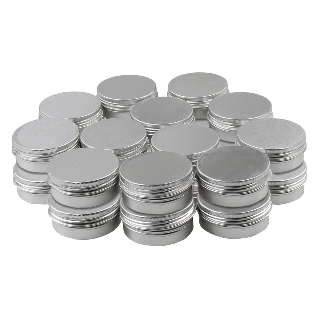 Фото Лот 24 алюминиевые круглые винты крышки косметические банки для бальзама