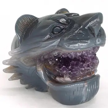 Tiger Head Statue Reiki Healing Natural Amethyst Agate Hollow Geode Decor 4.13"
Tiger Head Statue Reiki Healing Natural Amethyst Agate Hollow Geode Decor 4.13"