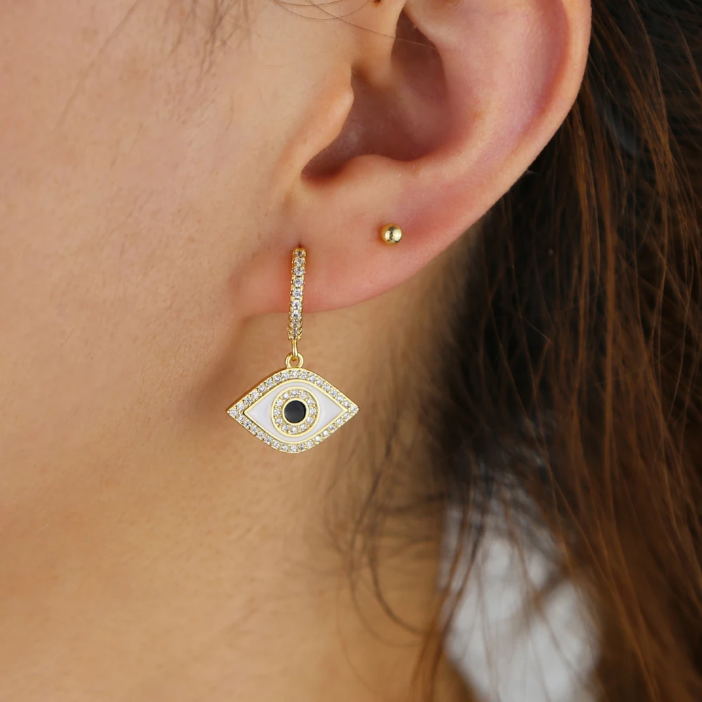 Sapphires black enamel eye Earings For Women Jewelry Evil Eye Earrings Handmade Bright Dangle charm Earrings
Sapphires black enamel eye Earings For Women Jewelry Evil Eye Earrings Handmade Bright Dangle charm Earrings
