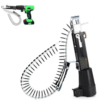 Automatic Screw Chain Nail Gun Adapter For Electric Drill Woodworking Tool Cordless Power Drill Attachment With 50 Screws
Automatic Screw Chain Nail Gun Adapter For Electric Drill Woodworking Tool Cordless Power Drill Attachment With 50 Screws