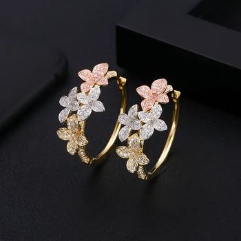 janeklly trendy Geometric flower Hoop Earrings For Women Accessories Full Cubic Zirconia Earrings Jewelry pendientes mujer moda
janeklly trendy Geometric flower Hoop Earrings For Women Accessories Full Cubic Zirconia Earrings Jewelry pendientes mujer moda