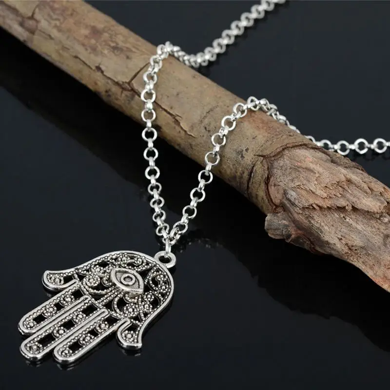 QrhYK Good Luck Protection Hamsa Fatima Hand Eye Pendant Chain Necklace antique silver/bronze hamsa hand necklace
QrhYK Good Luck Protection Hamsa Fatima Hand Eye Pendant Chain Necklace antique silver/bronze hamsa hand necklace