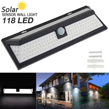 118 LED 3 Modes Solar Wall Light PIR Motion Sensor Solar Lamp Waterproof IP65 Infrared Light for Park Security Es / erge Street
118 LED 3 Modes Solar Wall Light PIR Motion Sensor Solar Lamp Waterproof IP65 Infrared Light for Park Security Es / erge Street