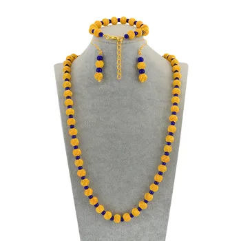 African Gold Color Rosary Beads 77cm Beads Necklace 23cm Ball Bracelets Earrings for Women Party Jewelry sets #J0947
African Gold Color Rosary Beads 77cm Beads Necklace 23cm Ball Bracelets Earrings for Women Party Jewelry sets #J0947
