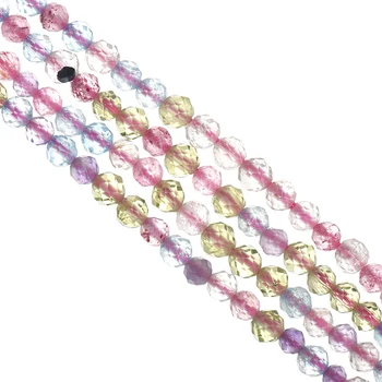 Every pearl is glittering and translucent And the surface of the beads is cut 3mm-2mm Five elements crystal Loose beads 
Every pearl is glittering and translucent And the surface of the beads is cut 3mm-2mm Five elements crystal Loose beads