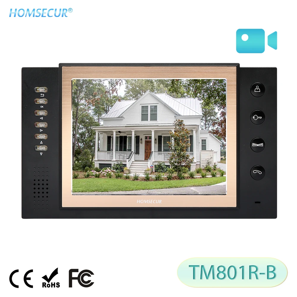 HOMSECUR TM801R-B 8 "внутренний монитор с записью и фотосъемкой для HDW проводной