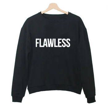 2019 Hoodies Crewneck Hoodies Black White Pullover Tops Sudaderas Mujer FLAWLESS Slogan Sweatshirt Women Spring New
2019 Hoodies Crewneck Hoodies Black White Pullover Tops Sudaderas Mujer FLAWLESS Slogan Sweatshirt Women Spring New