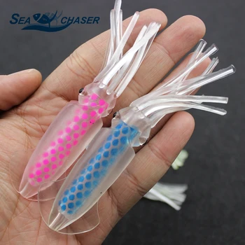 

4Pcs 4 colors 10cm 12g Silicone Sea Fishing Lure Large Squid Soft Baits Fake Lures Pesca Fishing Tackle Free shipping