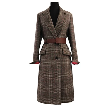 Women plaid Long Jacket 2018 Autumn Women Fashion Turn-down Collar single Breasted Thick Woolen Coat
Women plaid Long Jacket 2018 Autumn Women Fashion Turn-down Collar single Breasted Thick Woolen Coat