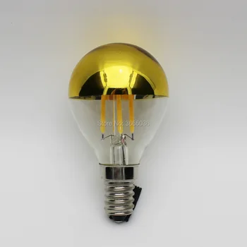 50pcs Golden G45 4w LED Filament Bulbs Top Mirror Half Chrome Globe E14 E12 E26 E27 100V 220V for Vintage no flicker
50pcs Golden G45 4w LED Filament Bulbs Top Mirror Half Chrome Globe E14 E12 E26 E27 100V 220V for Vintage no flicker