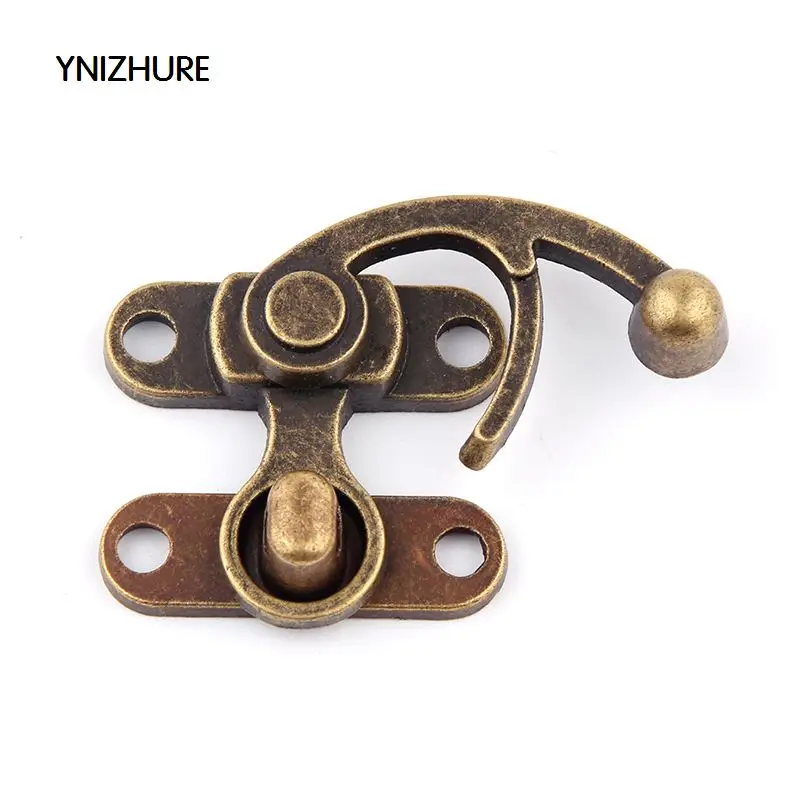 

10PCS 38*45mm Metal Vintage Hardware Hasps Decorative Jewelry Gift Wine Wooden Box Hasp Antique Suitcase Latch Hook With Screws