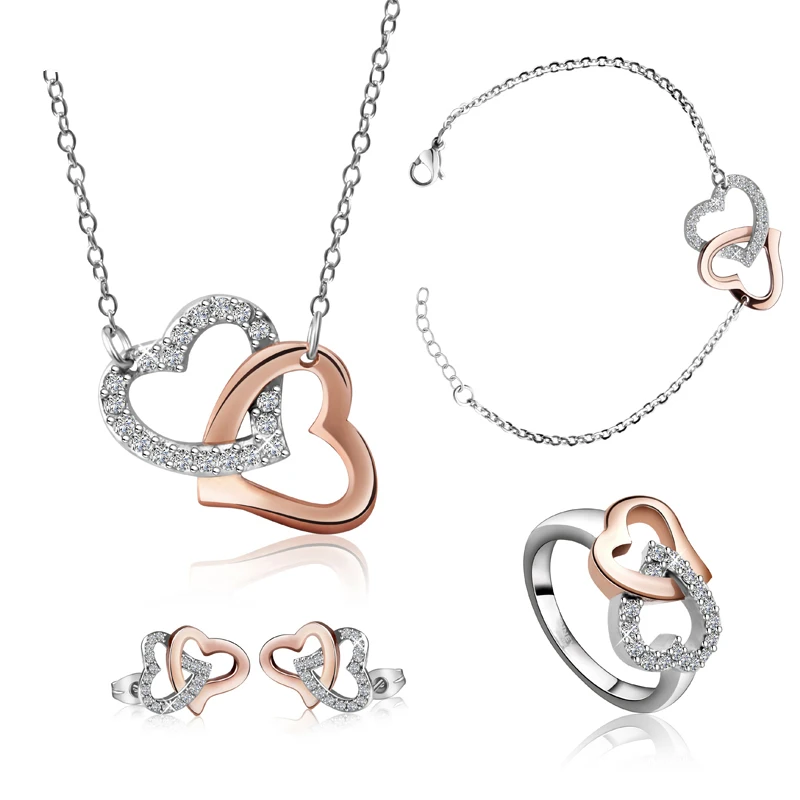 Rose Gold Color Crystal Heart Jewelry Set Stainless Steel Women Wedding Lovely Jewelry Sets
Rose Gold Color Crystal Heart Jewelry Set Stainless Steel Women Wedding Lovely Jewelry Sets