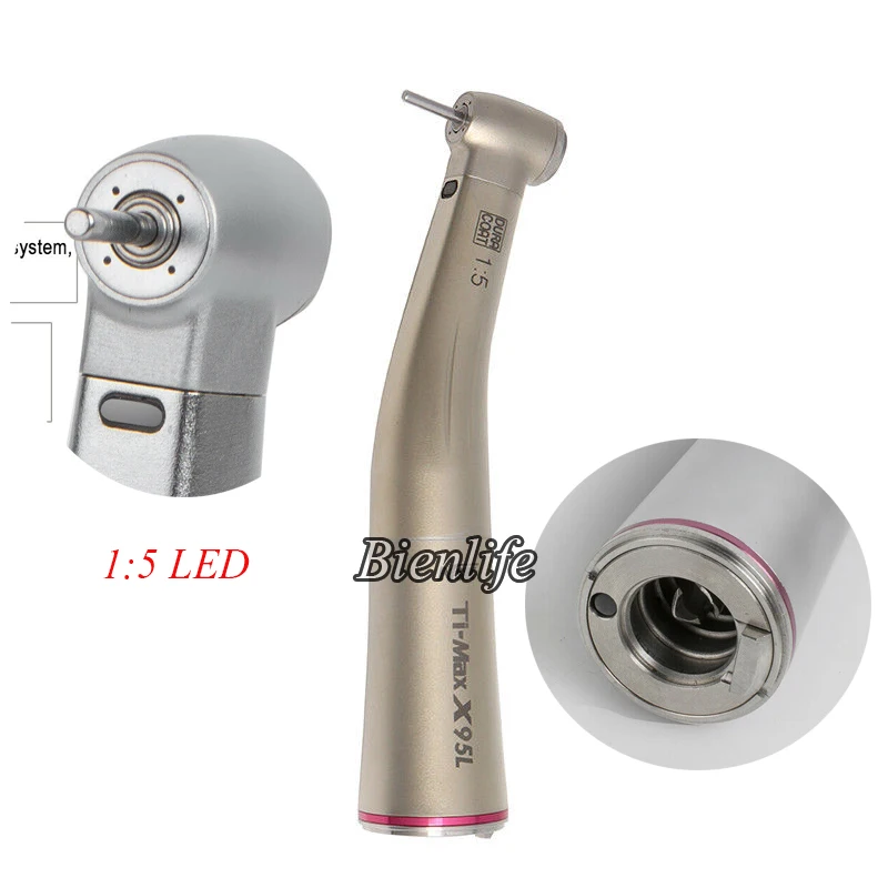 Dental Fiber Optic 1:5 increasing LED Contra Angle Handpiece Red Ring Inner Spray
Dental Fiber Optic 1:5 increasing LED Contra Angle Handpiece Red Ring Inner Spray