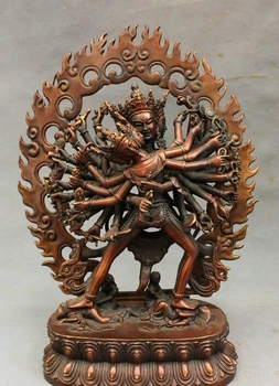 12" Tibet Pure Bronze Buddhism Joss Yamantaka Dharma Vajrabhairava Buddha Statue
12" Tibet Pure Bronze Buddhism Joss Yamantaka Dharma Vajrabhairava Buddha Statue