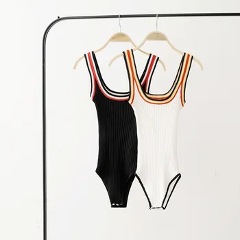 Contrast Color Sling U-neck Knitted One-piece Vest Top Shirt Clothes Sexy Womens Clothing One Shoulder Top Cotton Casual Tank
Contrast Color Sling U-neck Knitted One-piece Vest Top Shirt Clothes Sexy Womens Clothing One Shoulder Top Cotton Casual Tank