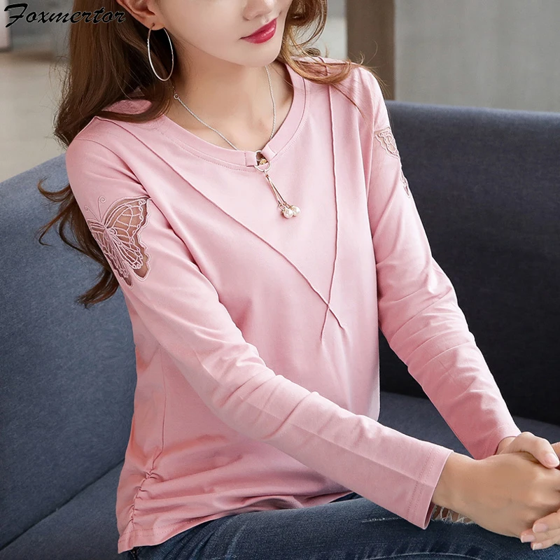 T Shirt Women 2019 Spring New T-Shirt Casual Tshirt Woman Cotton Top Tee Ladies Solid Long Sleeve Pink Camisetas Feminina 3XL
T Shirt Women 2019 Spring New T-Shirt Casual Tshirt Woman Cotton Top Tee Ladies Solid Long Sleeve Pink Camisetas Feminina 3XL