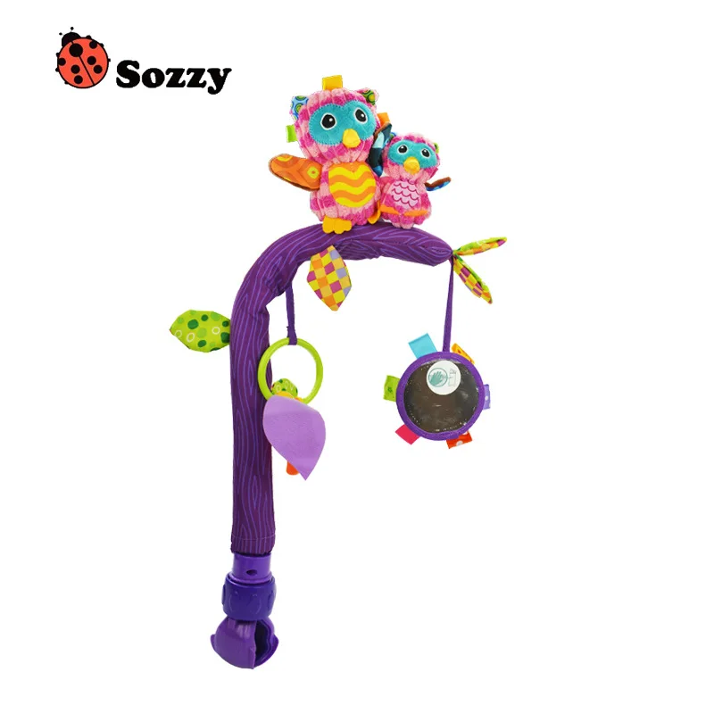 

Sozzy Flexible Stent Baby Crib Bed Clip Rattle Unilateral Lathe Hanging Bell Monkey Owl Frog Infant Plush Toys