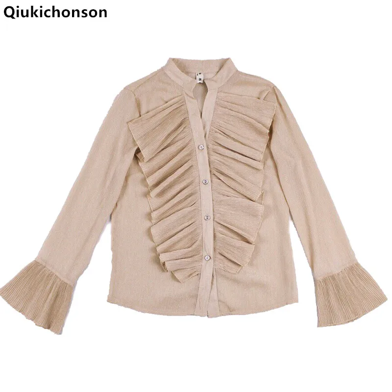 Pleated Chiffon Sexy Tops Summer 2018 Korean Fashion Flare Sleeve Ruffle Blouse Long Sleeve Women Chiffon Shirts Transparent
Pleated Chiffon Sexy Tops Summer 2018 Korean Fashion Flare Sleeve Ruffle Blouse Long Sleeve Women Chiffon Shirts Transparent