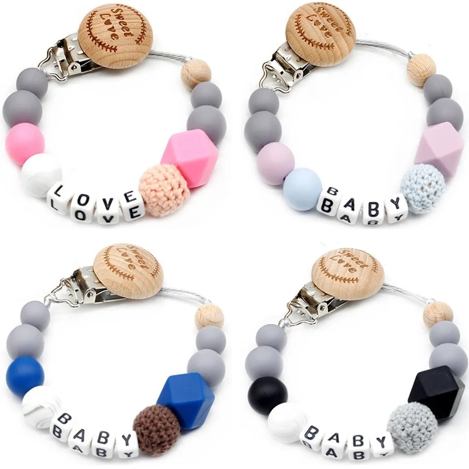 New 9 styles DIY holder personalized name silicone pacifier clip baby pacifier chain teething pacifier chew toy baby dummy clips
New 9 styles DIY holder personalized name silicone pacifier clip baby pacifier chain teething pacifier chew toy baby dummy clips