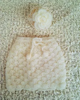 baby skirt Crochet Mohair newborn Lacy skirt and flower tieback photo prop Girls Summer style 
baby skirt Crochet Mohair newborn Lacy skirt and flower tieback photo prop Girls Summer style