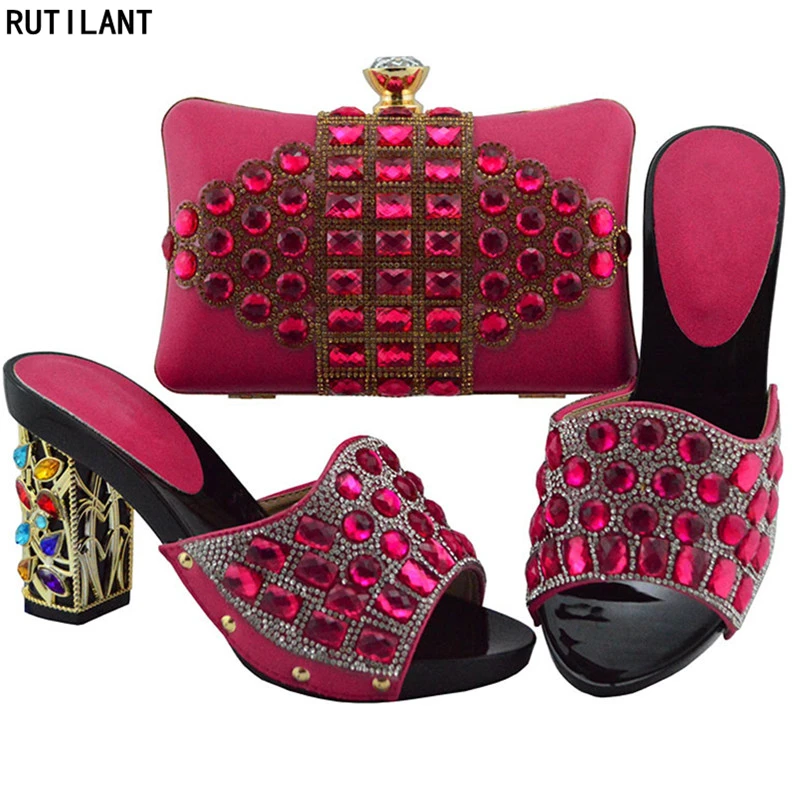 Ladies Shoes with Matching Bags Set Decorated with Rhinestone Nigerian Shoes and Matching Bags for Wedding Women High Heels
Ladies Shoes with Matching Bags Set Decorated with Rhinestone Nigerian Shoes and Matching Bags for Wedding Women High Heels