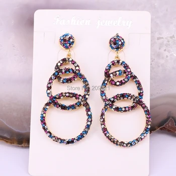 5Pairs Pave Crystal Zircon Jewelry Dangle Earring, Fashion Handmade circle Drop Earrings, Finding
5Pairs Pave Crystal Zircon Jewelry Dangle Earring, Fashion Handmade circle Drop Earrings, Finding