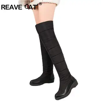 REAVE CAT Women Winter Boots Over-The-Knee Boot PU Down Material Botas Wedge Slim Warm Botines Shaking Metal Buckle Botas A1308
REAVE CAT Women Winter Boots Over-The-Knee Boot PU Down Material Botas Wedge Slim Warm Botines Shaking Metal Buckle Botas A1308