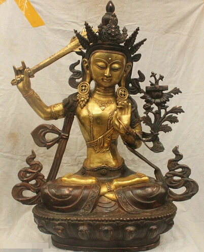 0 28" China Tibet Tibetan Buddhism Old Bronze Brass Statue Manjushri Buddha Sculpture
0 28" China Tibet Tibetan Buddhism Old Bronze Brass Statue Manjushri Buddha Sculpture