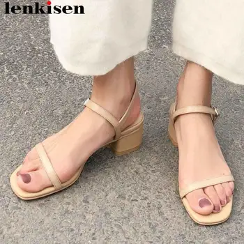 Lenkisen concise style full grain leather chunky low heels buckle strap women sandals peep toe dress wedding leisure shoes L33
Lenkisen concise style full grain leather chunky low heels buckle strap women sandals peep toe dress wedding leisure shoes L33