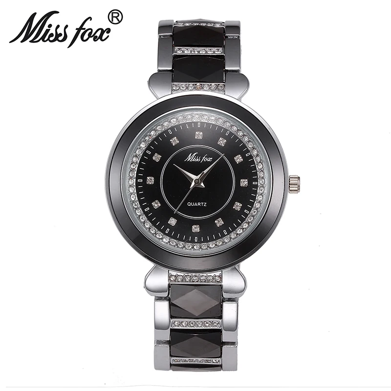 Miss Fox Black Ceramic Watches For Women Dress Rhombic Diamond Girls Wrist Watch Quartz Movement Water Resistant Montre Femme
Miss Fox Black Ceramic Watches For Women Dress Rhombic Diamond Girls Wrist Watch Quartz Movement Water Resistant Montre Femme