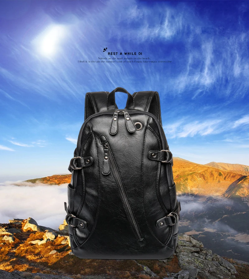 Men Backpack External USB Charge Waterproof Backpack Fashion PU Leather Travel Bag Casual School Bag leather bookbag
Men Backpack External USB Charge Waterproof Backpack Fashion PU Leather Travel Bag Casual School Bag leather bookbag