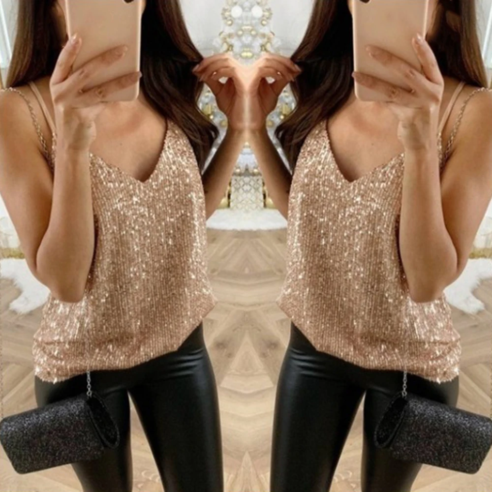 Women Sexy Tank Top Sequin Undershirt Shirt Blouse Streetwear Fashion Top Torridity Tank Tops Clothing
Women Sexy Tank Top Sequin Undershirt Shirt Blouse Streetwear Fashion Top Torridity Tank Tops Clothing