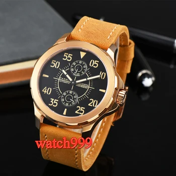 44mm Parnis black dial steel case sapphire glass Power Reserve automatic men's watch leather strap waterproof mechanical watch
44mm Parnis black dial steel case sapphire glass Power Reserve automatic men's watch leather strap waterproof mechanical watch