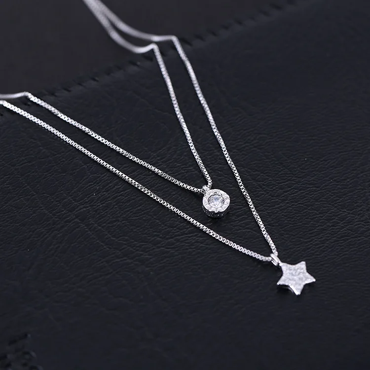DreamySky 925 Sterling Silver Multilayer Star Round Necklaces For Women Jewelry Collar Colar Drop Shipping
DreamySky 925 Sterling Silver Multilayer Star Round Necklaces For Women Jewelry Collar Colar Drop Shipping