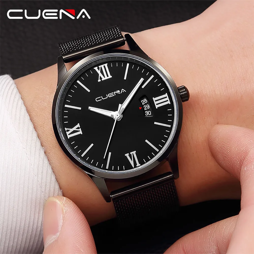 CUENA Luxury Fashion Mens Watches Quartz Stainless Steel Dial Casual Bracele Business Men Clock Wrist Watch horloges mannen
CUENA Luxury Fashion Mens Watches Quartz Stainless Steel Dial Casual Bracele Business Men Clock Wrist Watch horloges mannen
