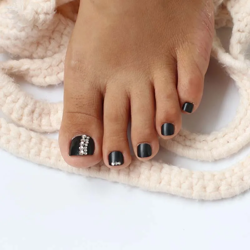 2019 Hot Handmade Full Diamond Round Toe Candy Color False Nail Crystal Diamond 24pcs Sexy black #N01
2019 Hot Handmade Full Diamond Round Toe Candy Color False Nail Crystal Diamond 24pcs Sexy black #N01