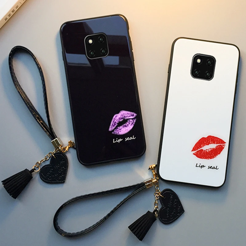 BONVAN For Huawei Mate 20 Pro Mate20 Tempered Glass Case Lip print Hard Cover For Huawei Mate 20 lite Tassel lanyard Phone case
BONVAN For Huawei Mate 20 Pro Mate20 Tempered Glass Case Lip print Hard Cover For Huawei Mate 20 lite Tassel lanyard Phone case