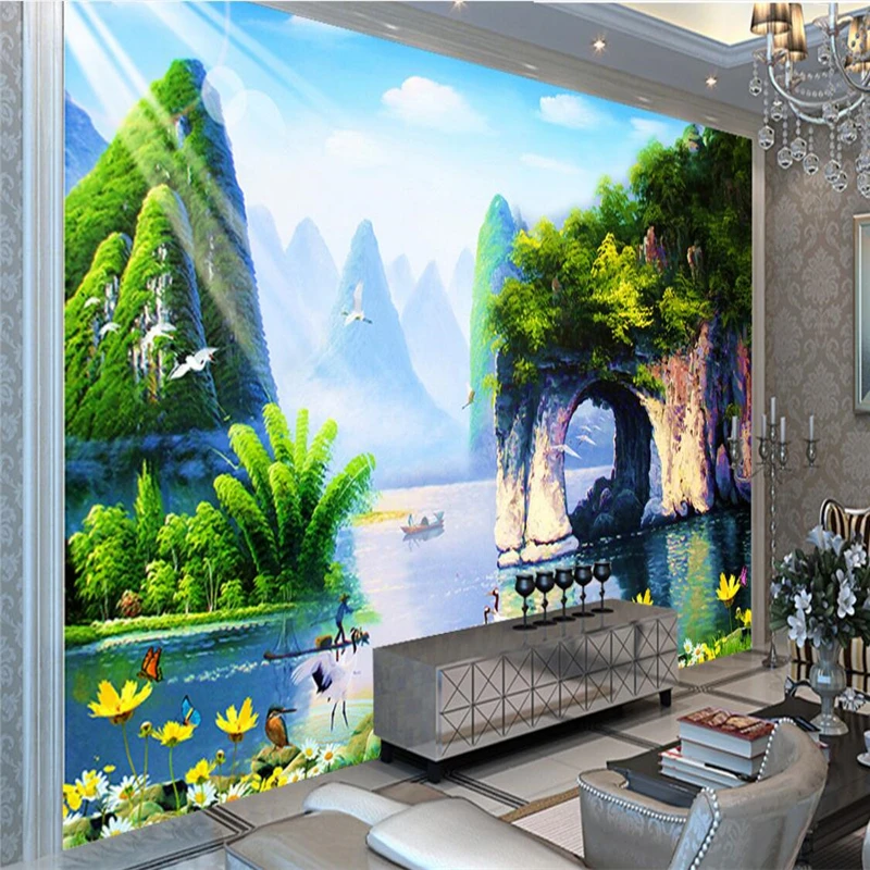 Custom photo wallpaper wall murals wall paste pure hand painted huge high - definition oil painting Guilin landscape wall
Custom photo wallpaper wall murals wall paste pure hand painted huge high - definition oil painting Guilin landscape wall
